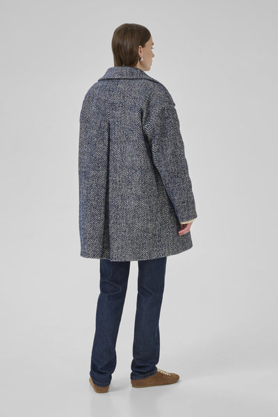 MaggieMW Knee Coat After Midnight - Off white - 10705190 Thumbnail