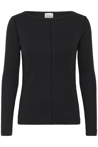 MandyMW Boatneck LS Blouse Black - 10705207 Thumbnail