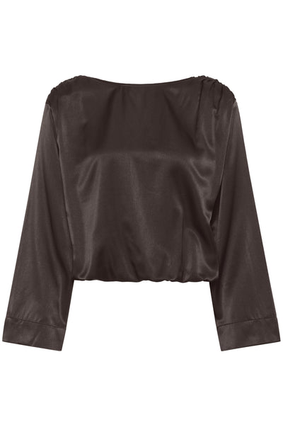EstelleMW Wrap Blouse Espresso Thumbnail
