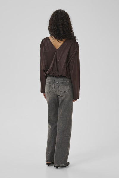 EstelleMW Wrap Blouse Espresso Thumbnail