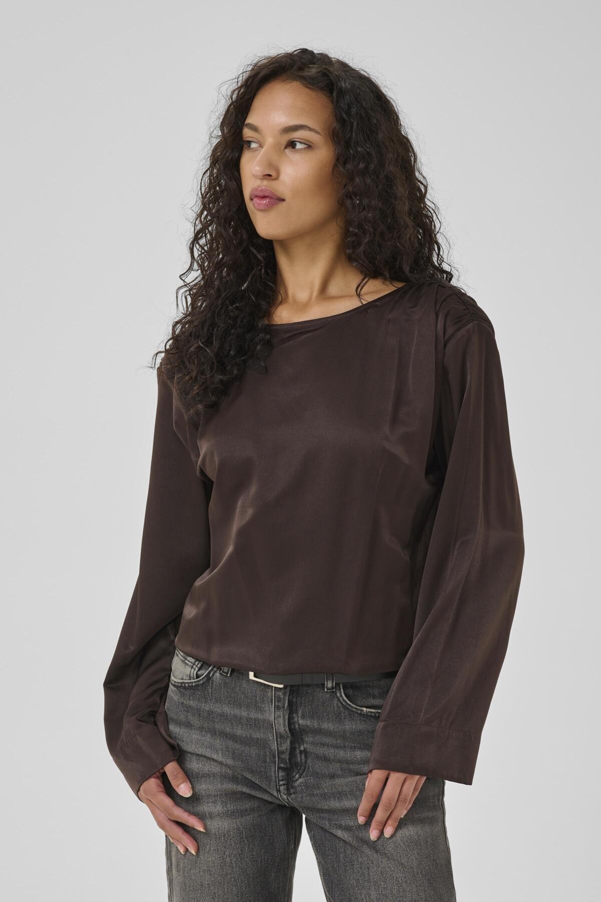 EstelleMW Wrap Blouse Espresso
