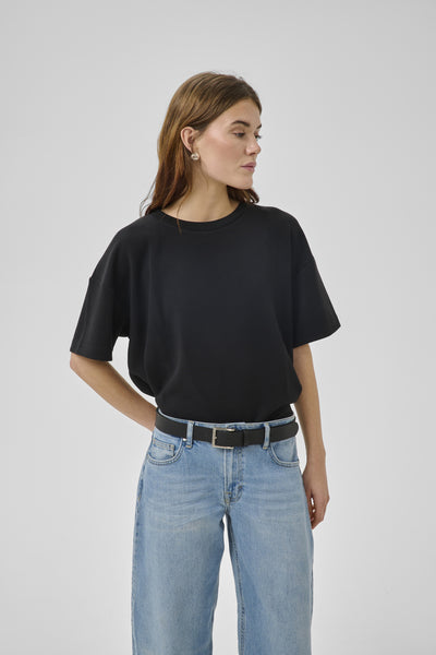 HelleMW EMB Boxy Tee Black Thumbnail