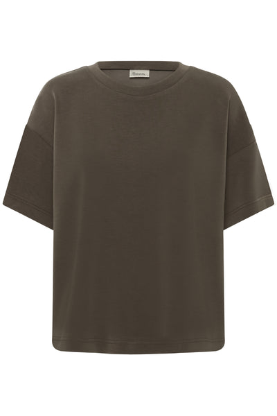 HelleMW EMB Boxy Tee Major Brown - 190810 - 10705231 Thumbnail