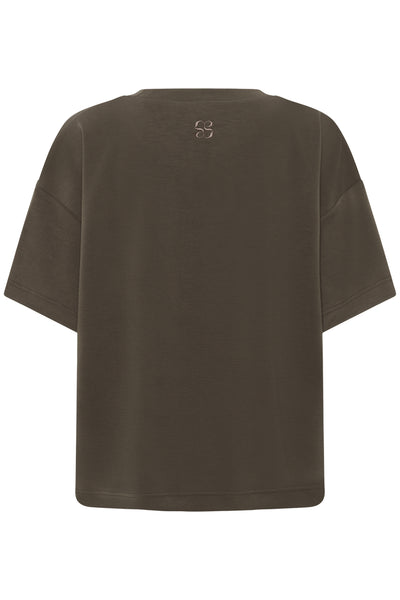 HelleMW EMB Boxy Tee Major Brown - 190810 - 10705231 Thumbnail