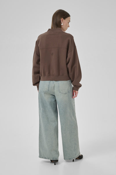 MetaMW Short Sweat Jacket Tobacco Ramdom Wash - 10705247 Thumbnail