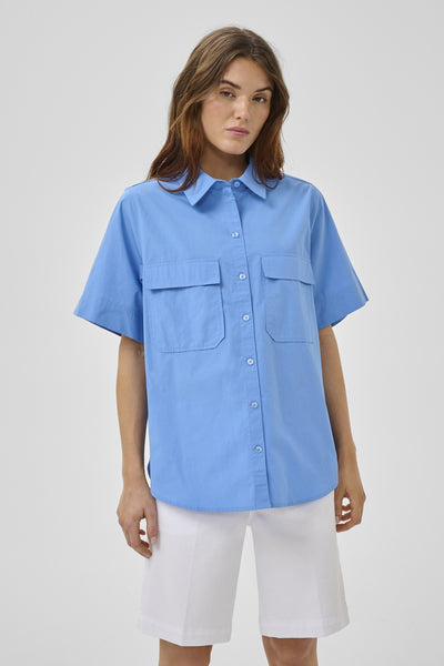 SunnaMW Boxy SS Shirt Silver Lake Blue - 174030 - 10705249 Thumbnail