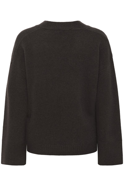 HuxiMW V-Neck Pullover Espresso - 10705282 Thumbnail