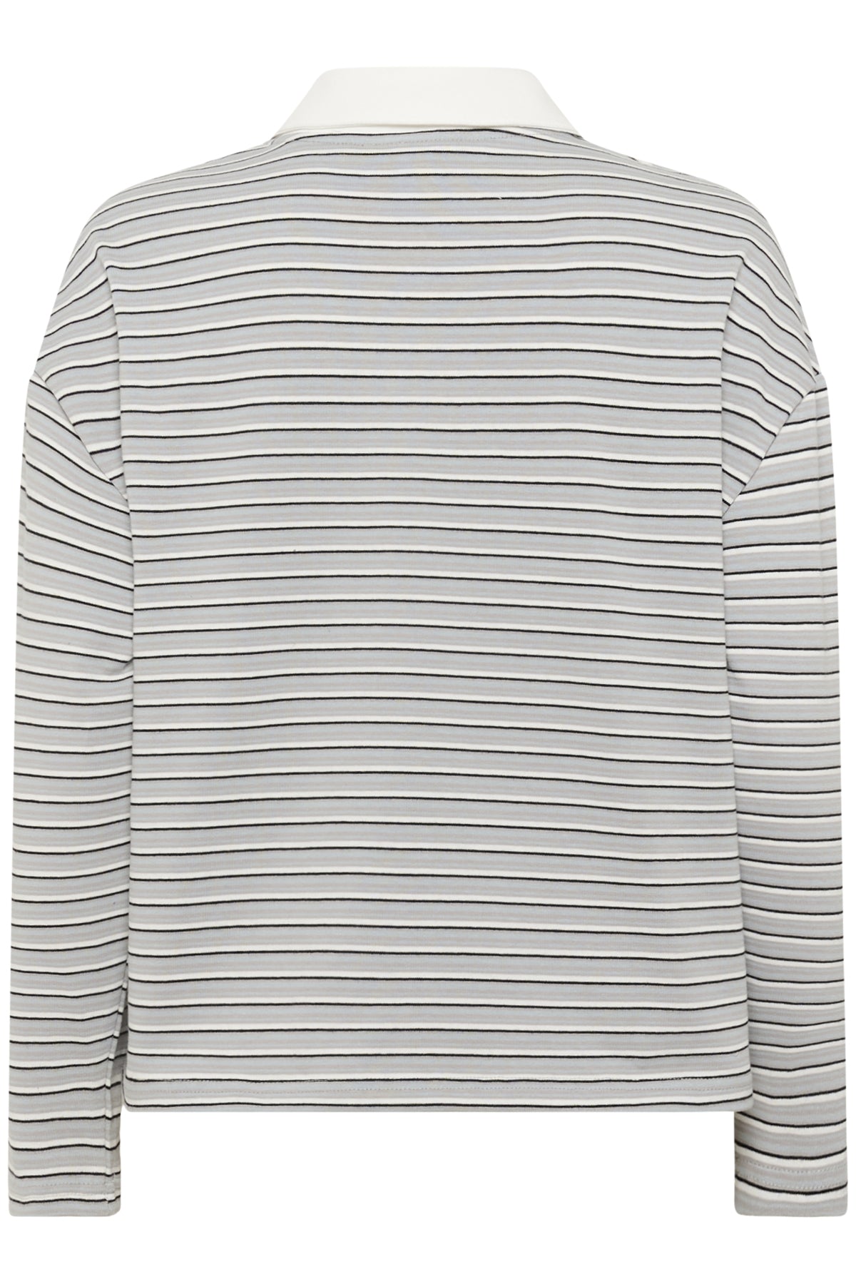 KlaraMW LS Polo Blouse Peal Blue Striped - 10705297