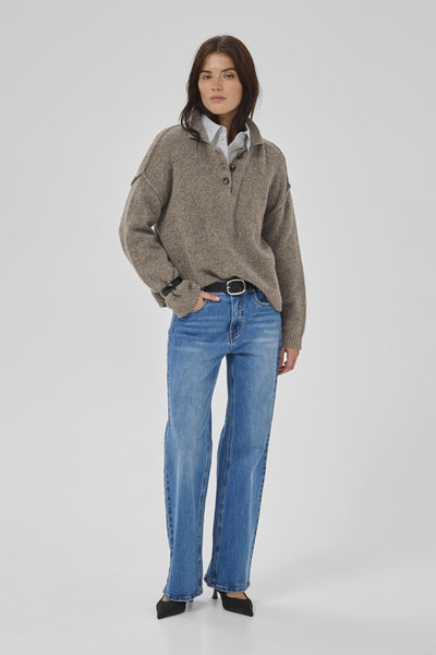 PalomaMW Polo Pullover Brown Melange - 10705312 Thumbnail