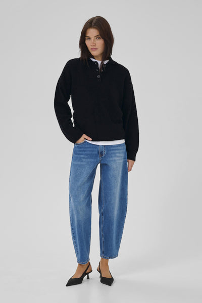 SivaMW Knit Polo Pullover Black - 10705316 Thumbnail