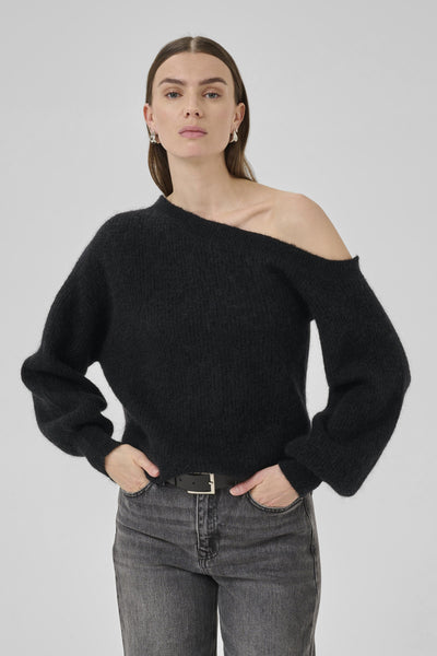 SivaMW Knit Off Shoulder Black - 10705317 Thumbnail