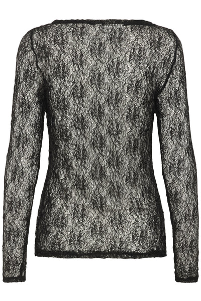 MWRita Boatneck LS Blouse Black - 100031 - 10705325 Thumbnail