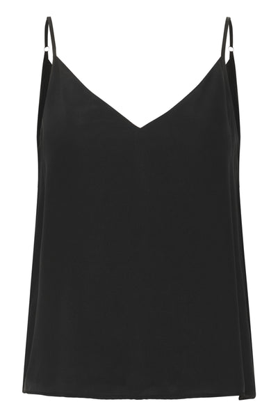 MWSilk Strap Top Black - 100031 - 10705328 Thumbnail
