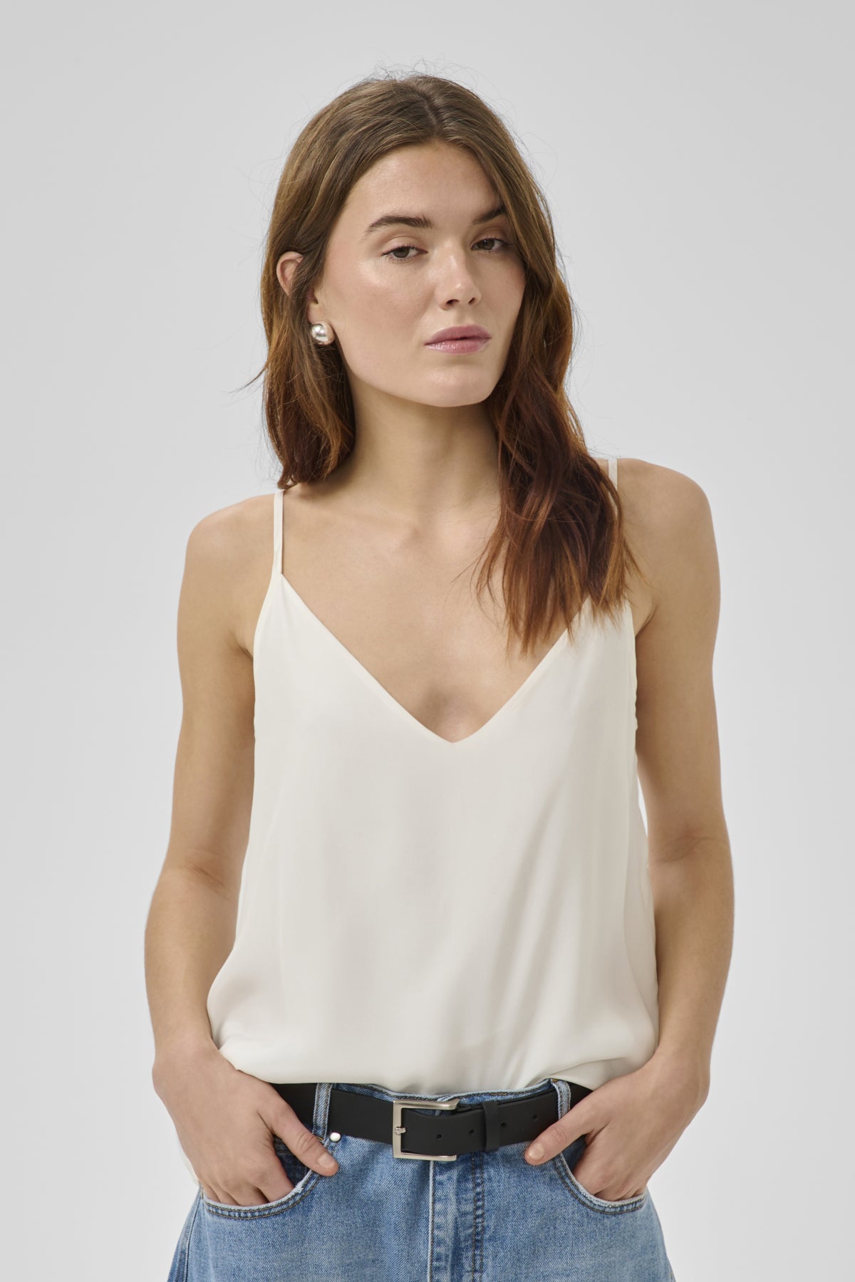 MWSilk Strap Top Snow White - 110602 - 10705328
