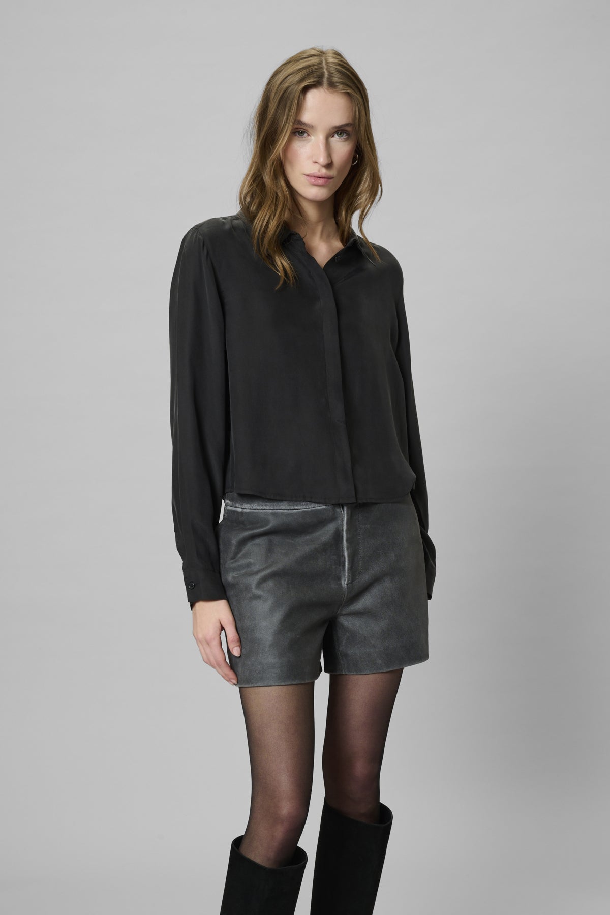 MWSilk Short Shirt Black - 100031 - 10705353