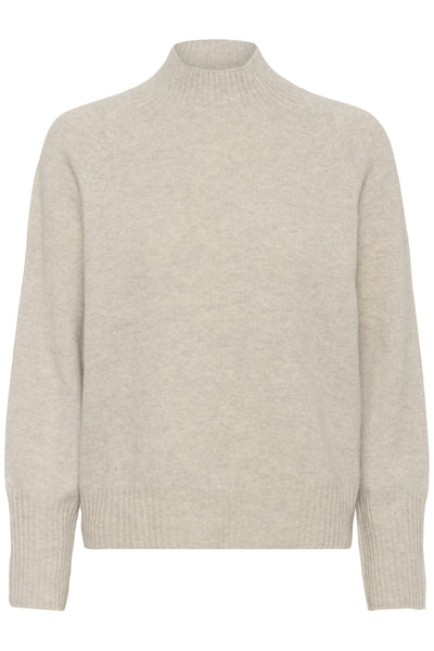 MWTracy Knit High Neck pullove Light Grey Melange - 100378 - 10705356 Thumbnail