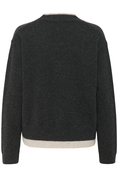 MWTracy Knit Cardigan Dark Grey Melange - 100379 - 10705366 Thumbnail