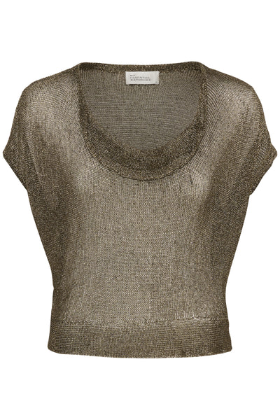 MWOlly Knit Waterfall Top Black Amber Metallic - 108902 - 10705368 Thumbnail