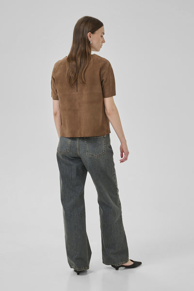 PetraMW Suede Tee Tobacco Brown Thumbnail