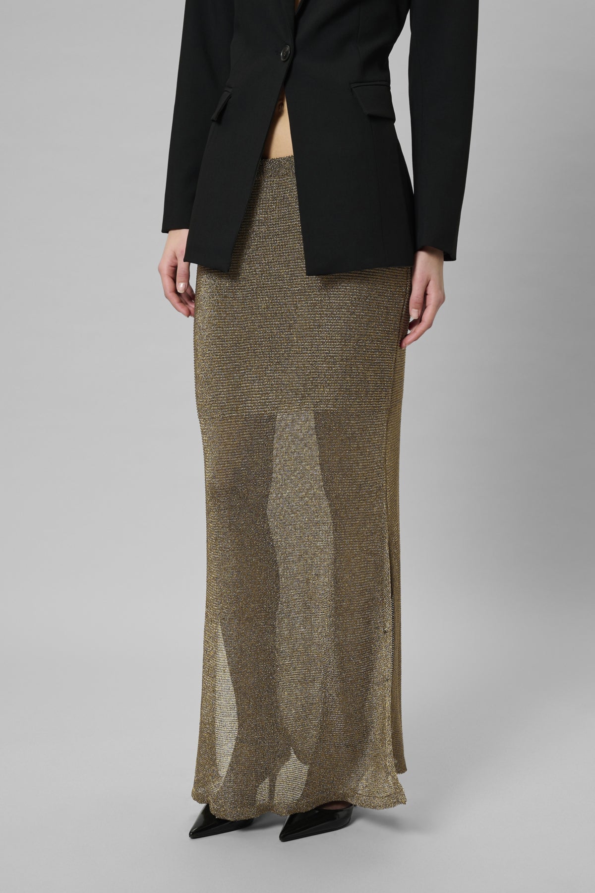 MWOlly Knit Skirt Black Amber Metallic - 108902 - 10705388