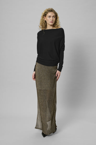 MWPolly Waterfall Knit Blouse Black - 100031 - 10705397 Thumbnail