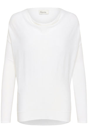 MWPolly Waterfall Knit Blouse Snow White - 110602 - 10705397