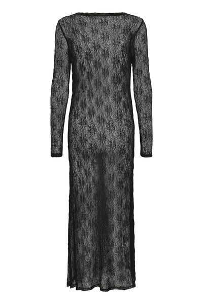 MWRita Boatneck LS Dress Black - 100031 - 10705419 Thumbnail