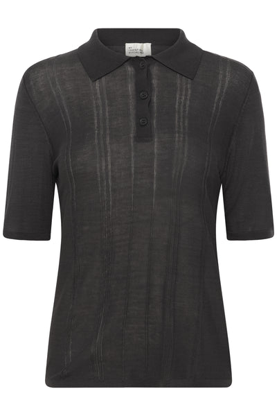 MWEnise Knit Polo Blouse Dark Shadow - 193906 - 10705423 Thumbnail