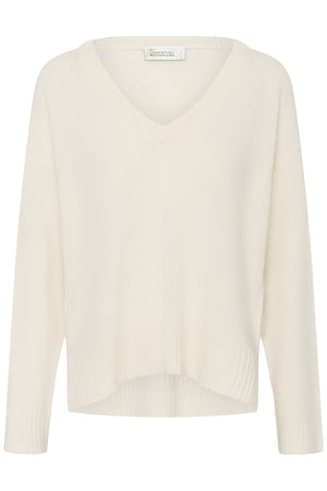 MWHuxi V-Neck Knit Pullover Snow White - 110602 - 10705424