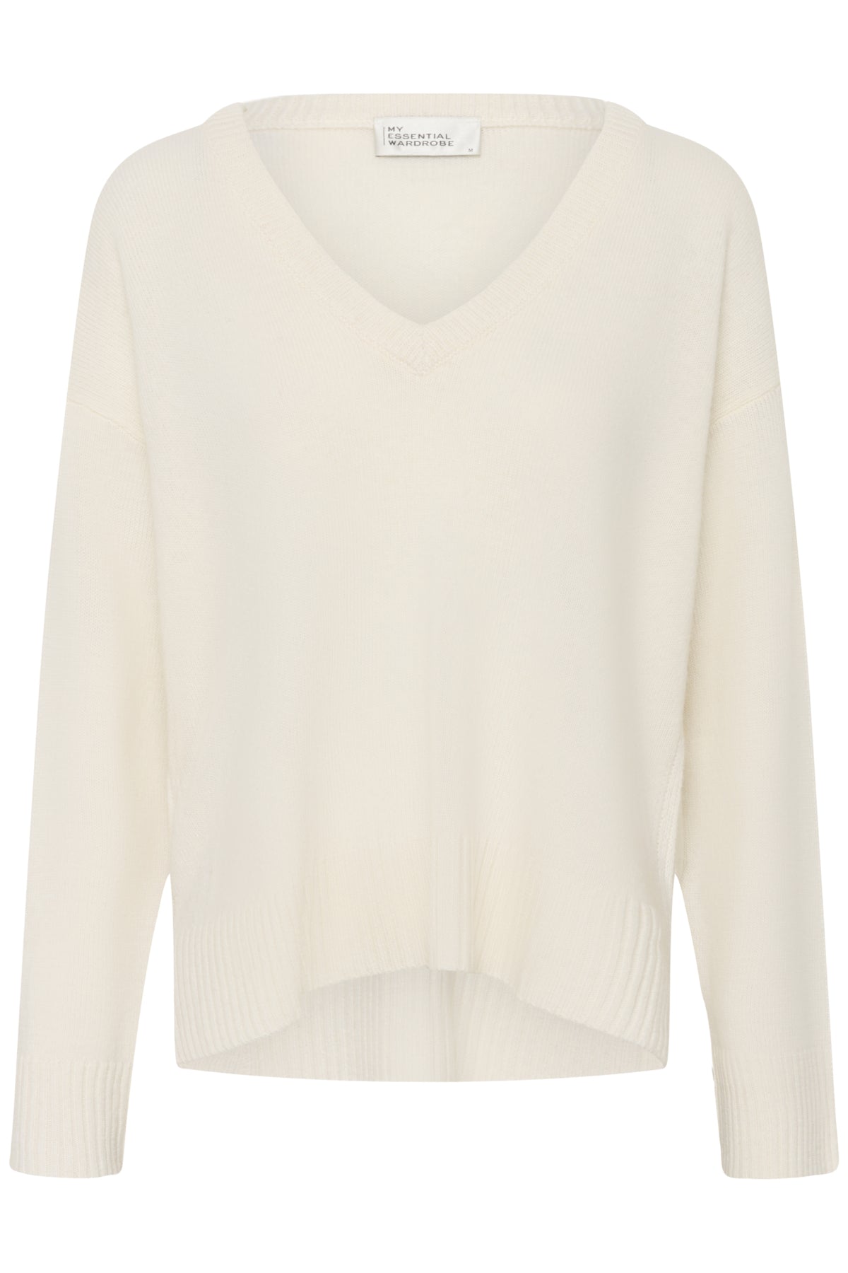 MWHuxi V-Neck Knit Pullover Snow White - 110602 - 10705424