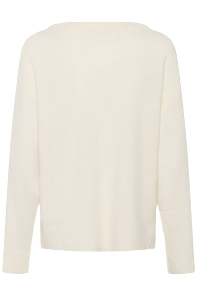 MWHuxi V-Neck Knit Pullover Snow White - 110602 - 10705424 Thumbnail
