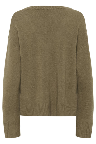 MWHuxi V-Neck Knit Pullover Capers - 180820 - 10705424 Thumbnail