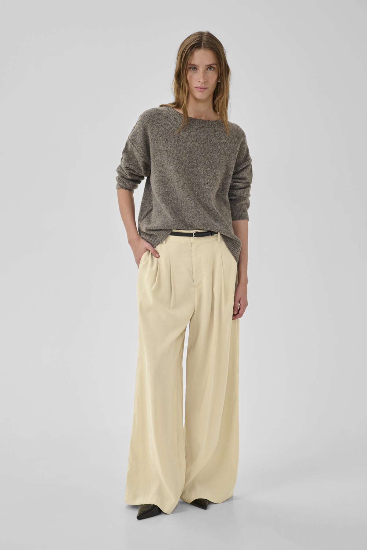MWMindy High Wide pant Brown Rice - 131105 - 10705433