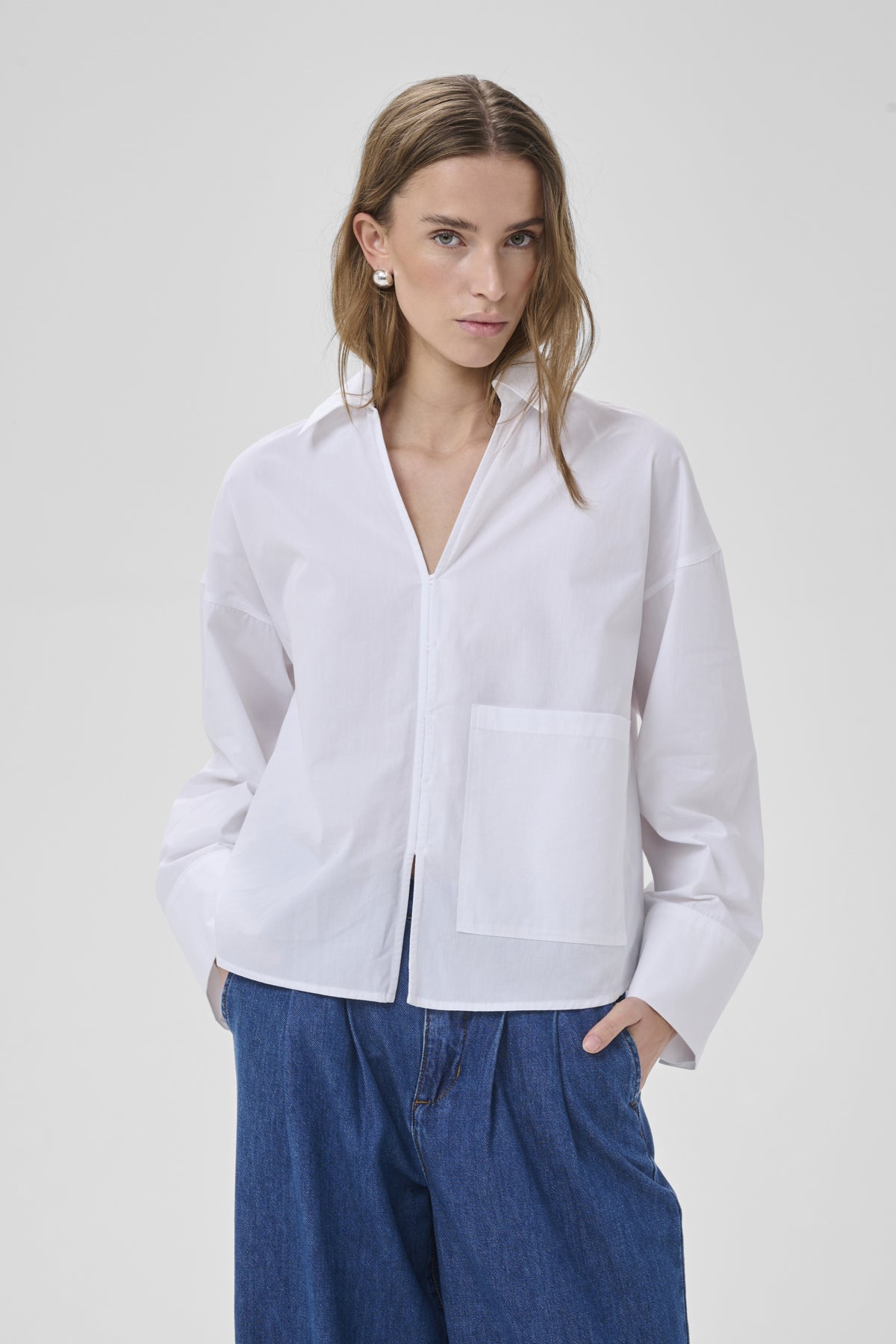MWSunna Boxy Short Shirt Bright White - 110601 - 10705436