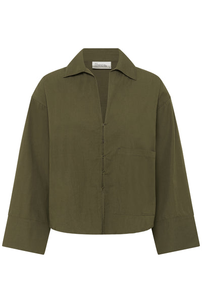 MWSunna Boxy Short Shirt Capers - 180820 - 10705436 Thumbnail