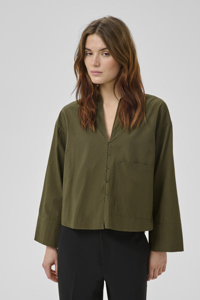 MWSunna Boxy Short Shirt Capers - 180820 - 10705436 Thumbnail