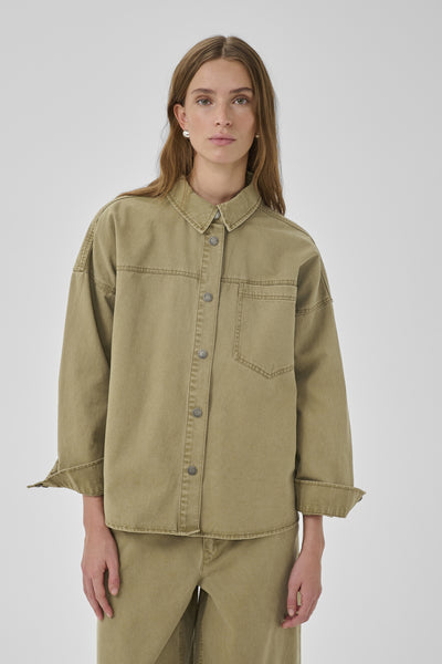 MWLisva 179 Shirt Light Capers Washed - 109138 - 10705438 Thumbnail