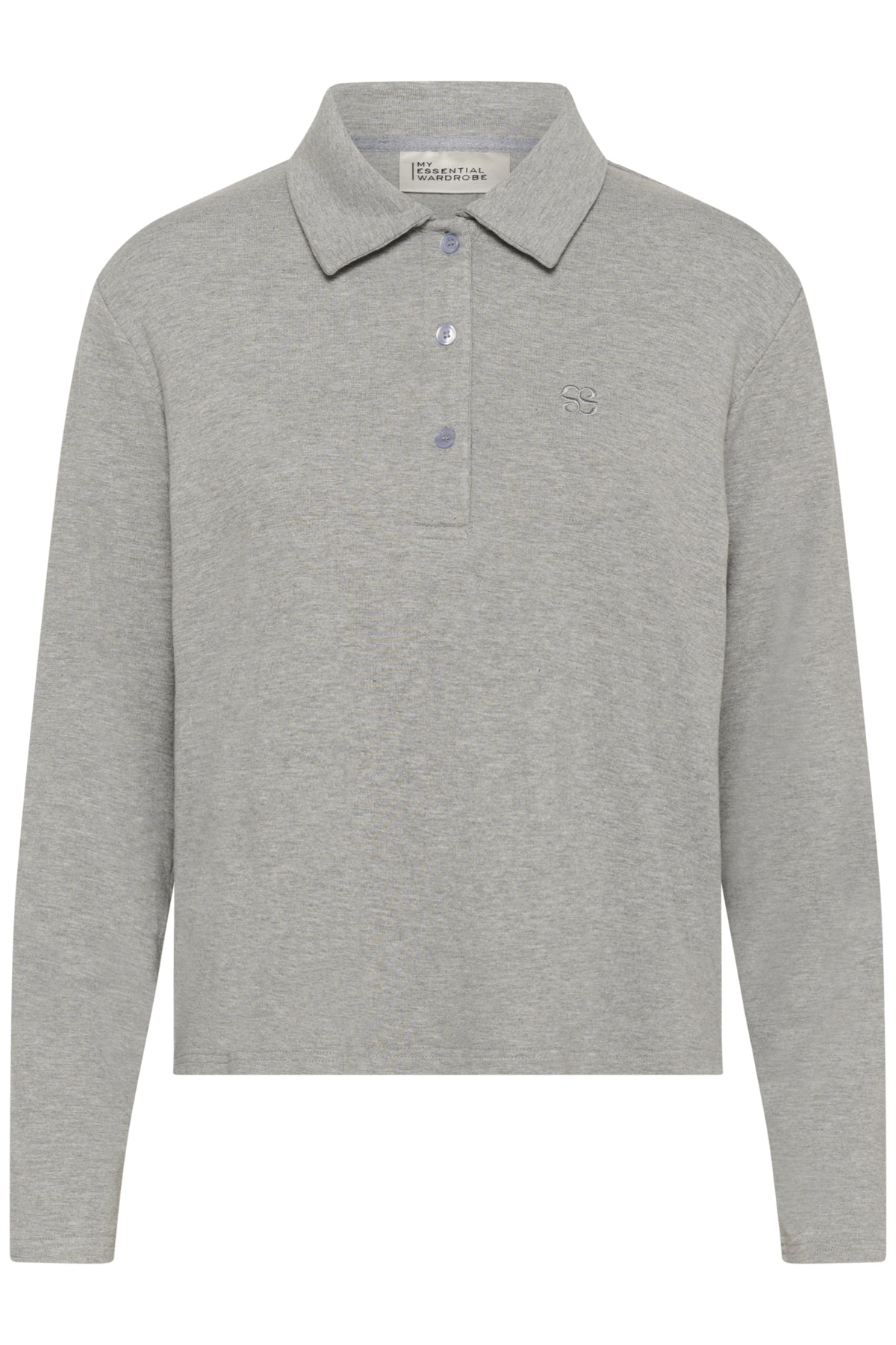 MWNupti Polo Blouse Light Grey Melange - 100378 - 10705445