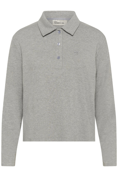 MWNupti Polo Blouse Light Grey Melange - 100378 - 10705445 Thumbnail