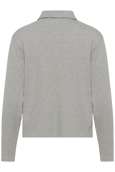 MWNupti Polo Blouse Light Grey Melange - 100378 - 10705445 Thumbnail
