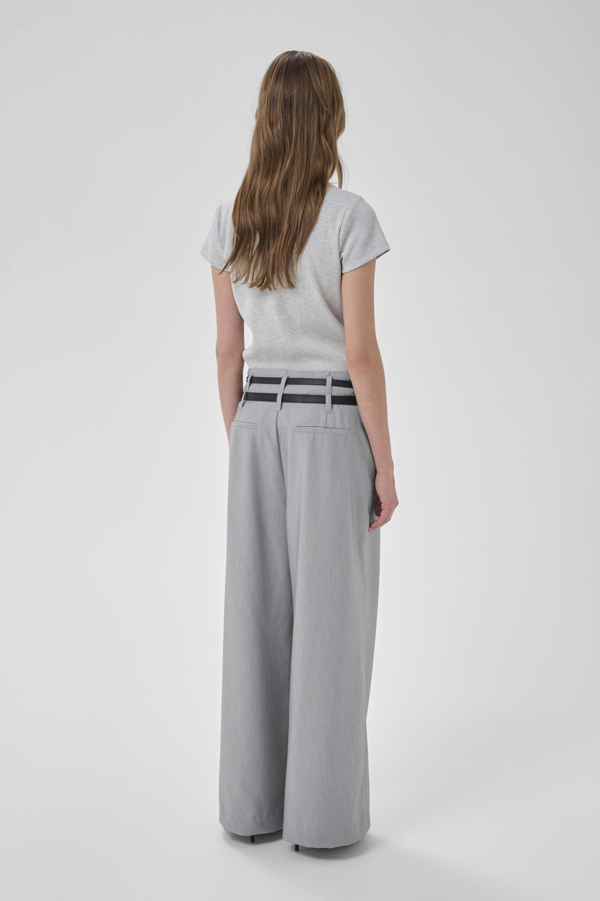 MWHanna Luna High Wide Pant Light Grey Melange - 100378 - 10705451