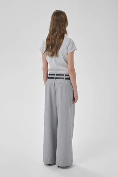 MWHanna Luna High Wide Pant Light Grey Melange - 100378 - 10705451 Thumbnail