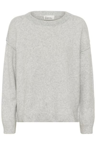 MWPaloma Fine Knit Pullover Light Grey Melange - 100378 - 10705454 Thumbnail