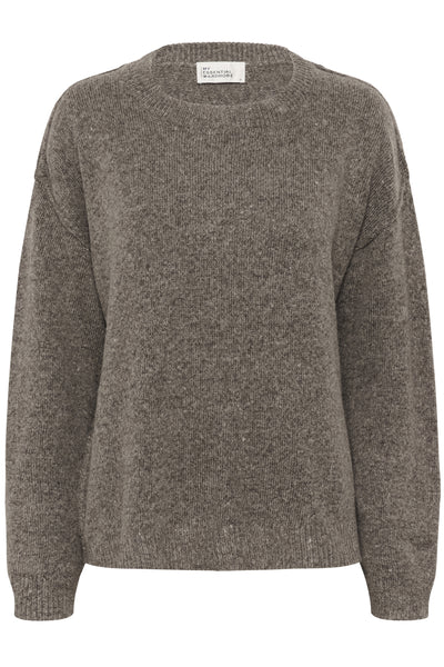 MWPaloma Fine Knit Pullover Brown melange - 108621 - 10705454 Thumbnail