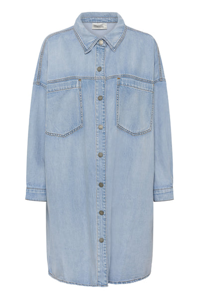 MWHilma 171 OS Shirtdress Light Blue Wash - 100045 - 10705463 Thumbnail