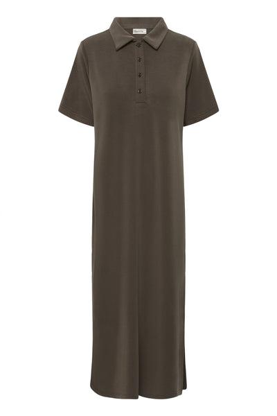 MWHelle Polo Long Dress Major Brown - 190810 - 10705471 Thumbnail