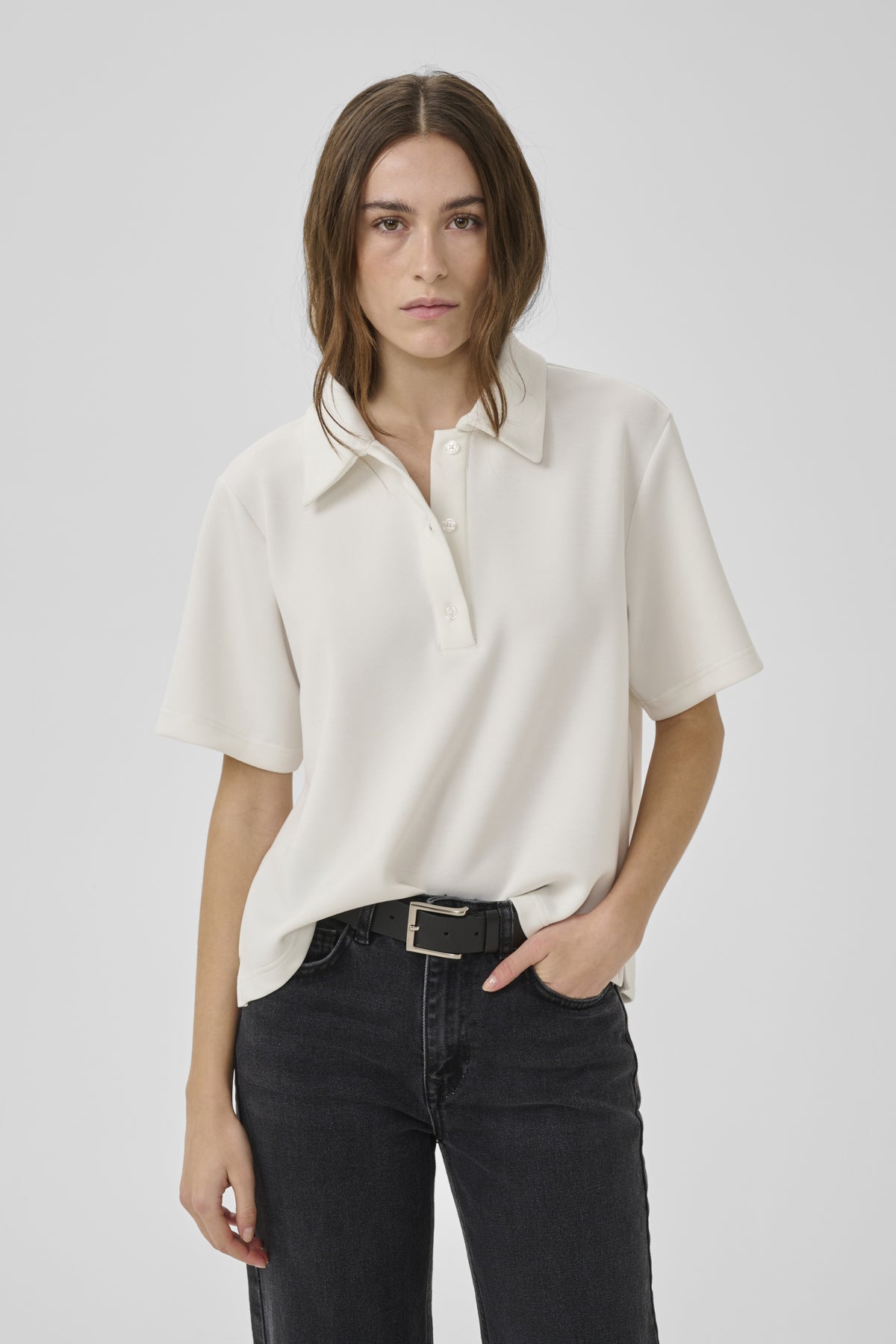 MWHelle Polo Tee Snow White - 110602 - 10705472