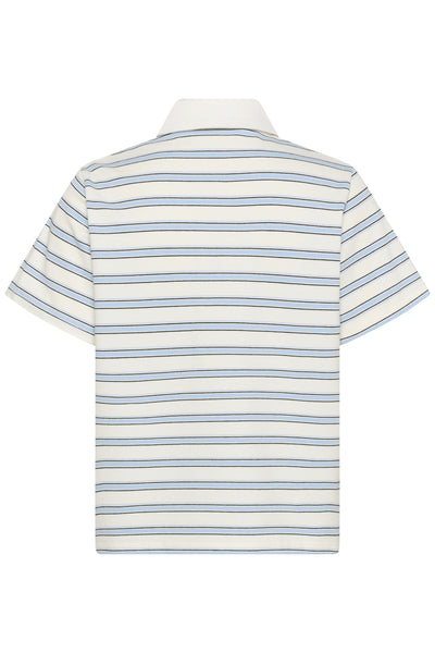 MWAsla Polo Tee Snow White Striped - 108453 - 10705474 Thumbnail