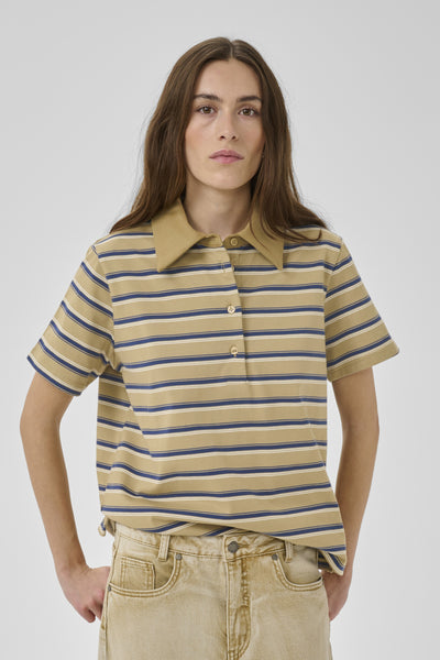 MWAsla Polo Tee Light Capers Striped - 109233 - 10705474 Thumbnail