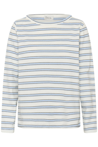 MWAsla Boatneck Blouse Snow White Striped - 108453 - 10705475 Thumbnail